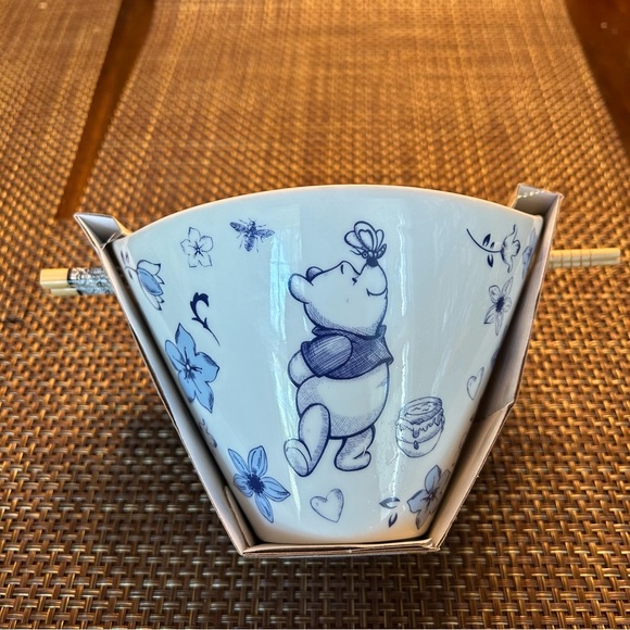 Disney Winnie the Pooh Blue Dreams Ramen Bowl & Chopsticks NEW - Picture 1 of 7